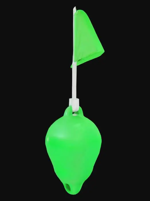 3D model for Green Buoy with Flag