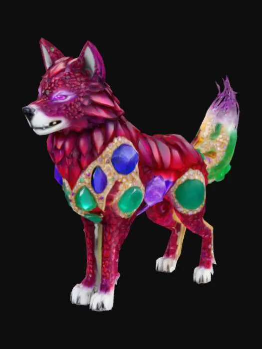 3D model for Jewel Encrusted Mystical Wolf