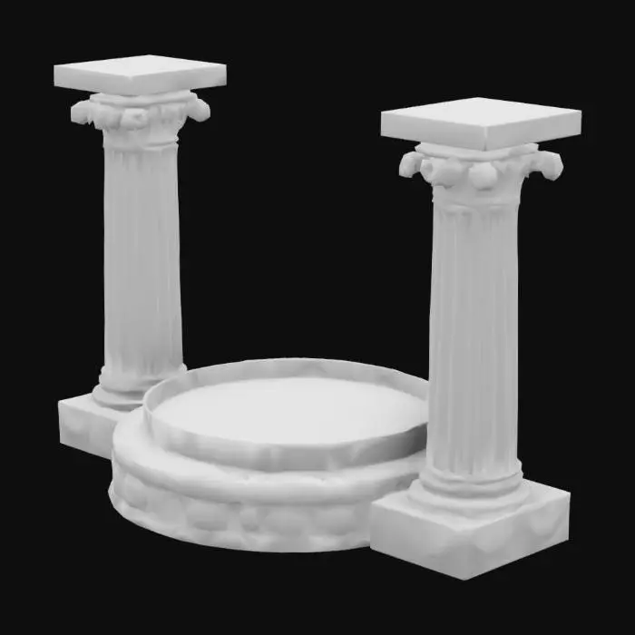 3D model for porta oggetti con sostegno su pilastri romani 
