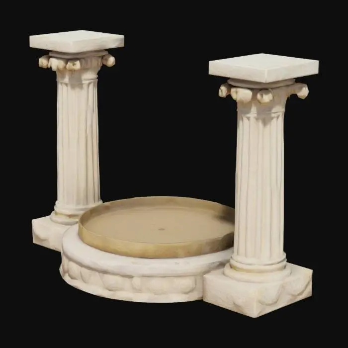 3D model for porta oggetti con sostegno su pilastri romani 
