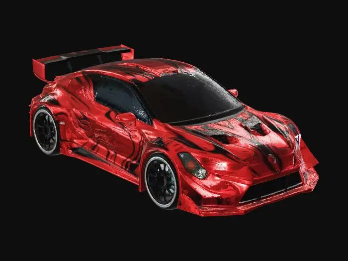 3D model for ralli yarış arabası, çamurlukları karizmatik farları belli ve camları saydam, milenyum tasarımı