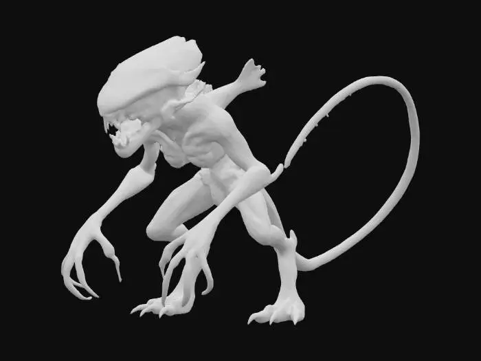 3D model for scary looking creature/monster (alien mixed with cryptid creature) for me to put in my roblox game as an npc
