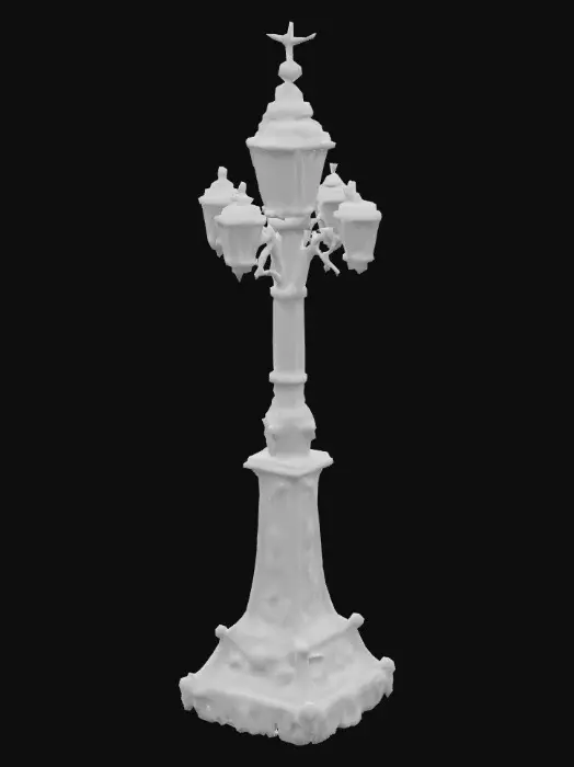 3D model for Generate me a majestic street lamp with dark fantasy tone