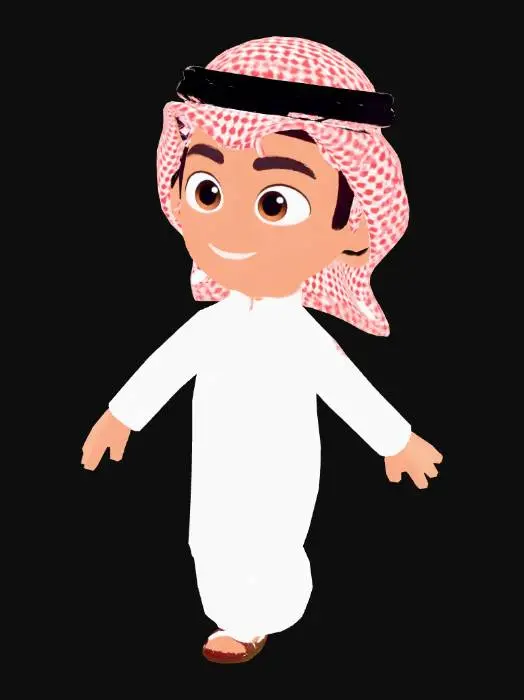 3D model for Smiling Emirati Boy