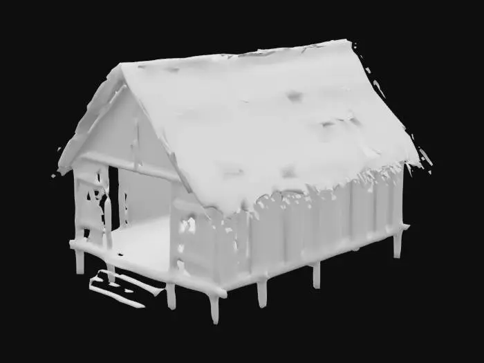 3D model for low polygon nipa hut