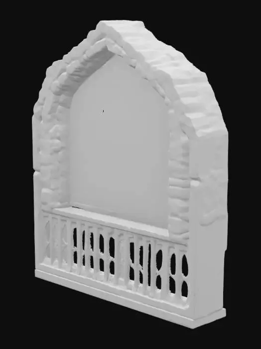3D model for Arched Window in Stone Wall