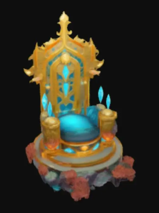 3D model for Tron atlantydy wykonany z czystego złota w stylu avatar i cyberpunk w stylizowanym stylu. Umiejscowiony w samym środku pięknej i świecącej rafy koralowej, wypełniona magicznymi meteorytami z krystalicznego kryształamu, które świecą na niebiesko,sa różnych wielkości. , #ocean#