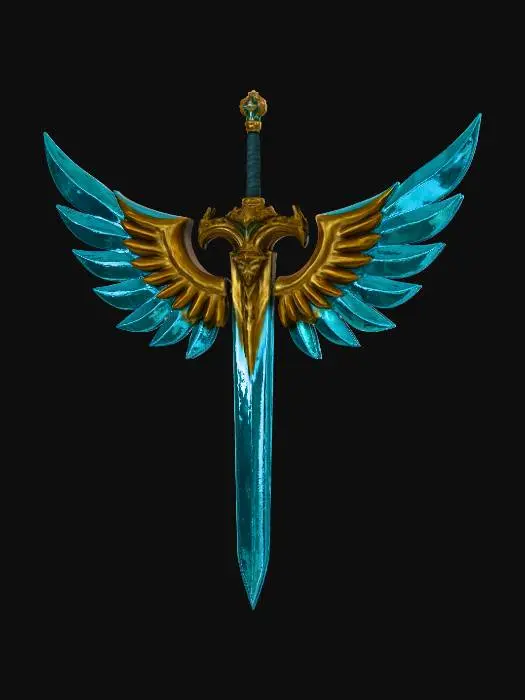 3D model for Kryształowy Miecz Świtu w Stylu Zeldy
Szczegółowy opis modelu:
• Styl: Legenda Zeldy, Ręcznie malowane
• Materiały: Kryształ, Złoto
• Forma: Delikatna, stylizowana
Model przedstawia magiczny miecz o eleganckiej sylwetce. Głownia z półprzezroczystego Kryształu jest szeroka u nasady i zwęża się ku ostremu sztychowi, a przez jej środek biegnie delikatne zbrocze emitujące najwięcej światła. Jelec wykonany z lśniącego Złota ma kształt stylizowanych skrzydeł, które płynnie przechodzą w ricasso. Rękojeść wieńczy Delikatna głowica zwieńczona pojedynczym, większym fragmentem kryształu, dopasowanym do głowni. Całość utrzymana jest w stylistyce, która podkreśla "duży urok" broni i jej magiczne przeznaczenie, idealnie wpisując się w bajkowy klimat.