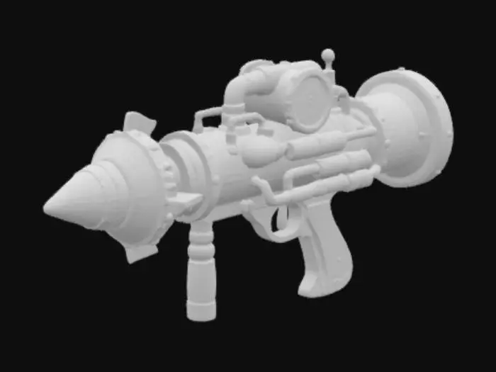 3D model for steampunk rocket launcher