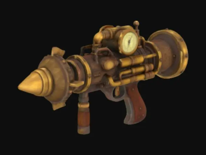 3D model for steampunk rocket launcher