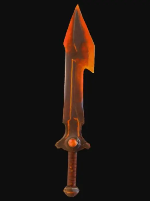 3D model for #PBR#, Flaming Blade of Ember Knights