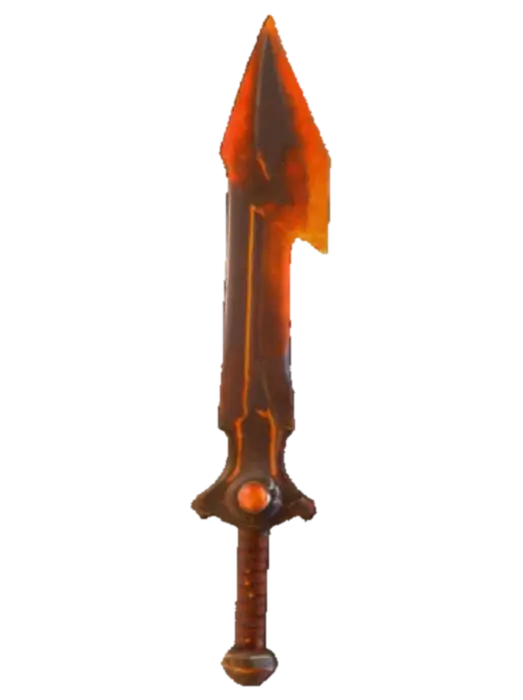 #PBR#, Flaming Blade of Ember Knights - Actionfigure 3D model, vytvořený pomocí AI