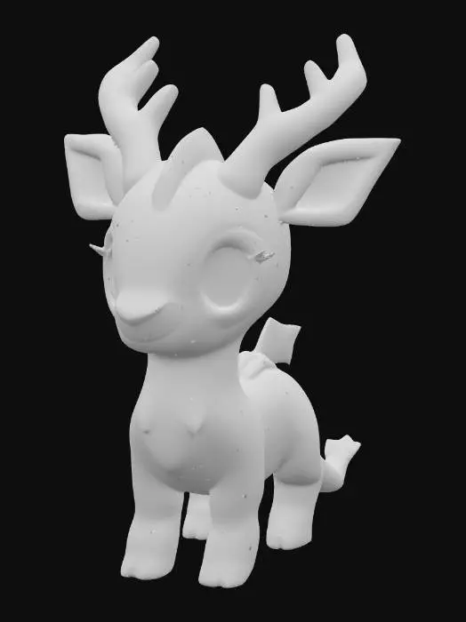 3D model for kirin, cute, chibi ,pokemon style,cute eyes, mythical creature, dragon and deer like
