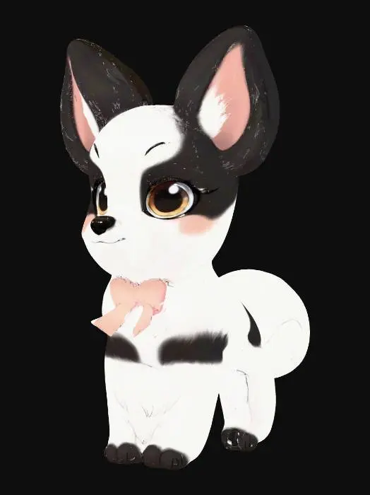 3D model for fenrir, cute, chibi ,pokemon style,cute eyes, mythycal god fenrir wolf
