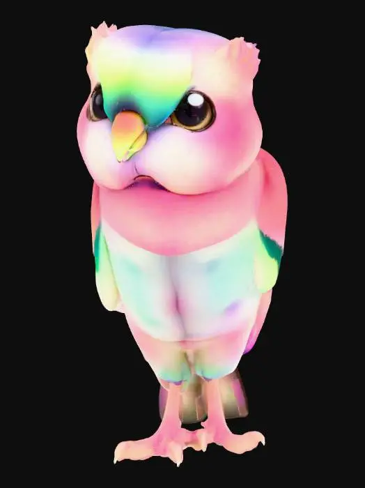 3D model for cocatrice, styliser cute, gros yeux, aurora couleur, chibi