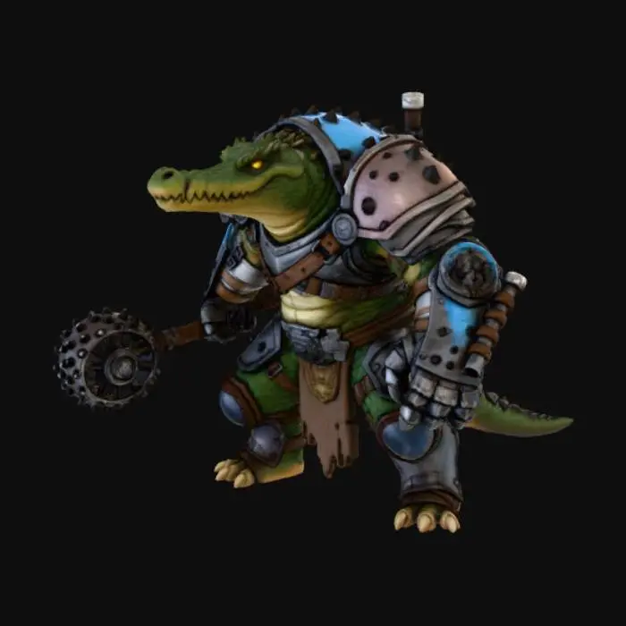 3D model for Warrior Crocodile Commander