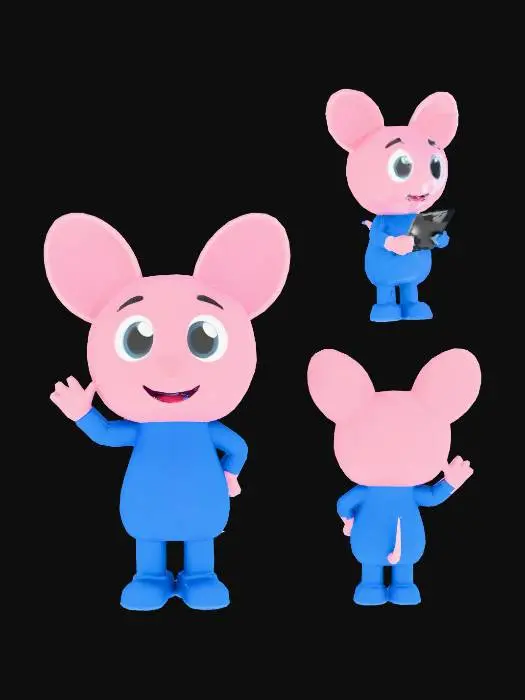 3D model for Mouse in Blue Suit