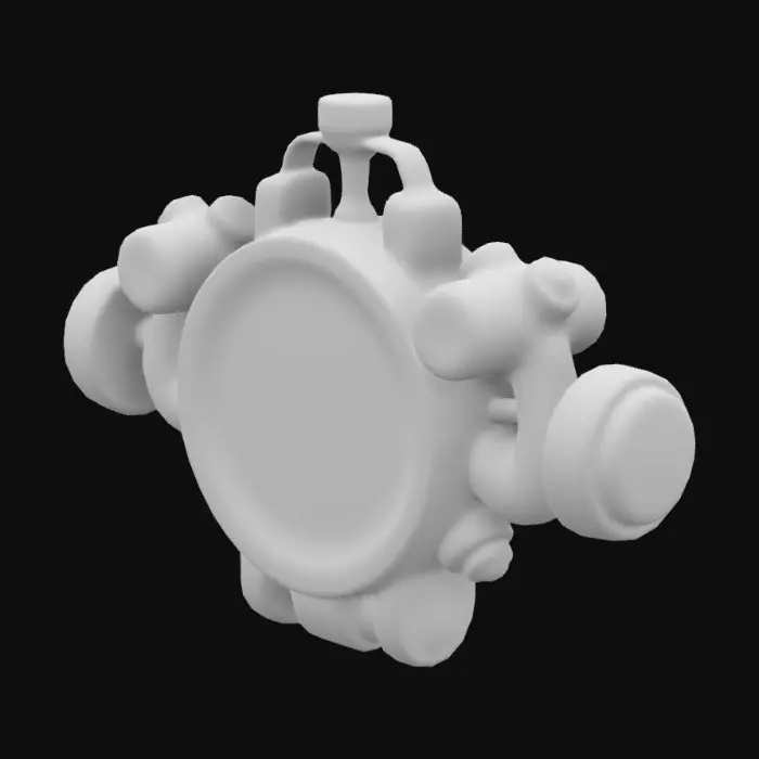 3D model for Generate a powerful Timepiece of Doom in the style of gym textures, but with an anabolic twist. It should have fun and vibrant colors, with a slightly exaggerated and cartoonish design. The hands of the clock are shaped like barbells or flexing arms. The red numbers stand out boldly. The watch face includes gym-themed elements such as dumbbells, kettlebells, and flexed biceps to add charm. #gym#