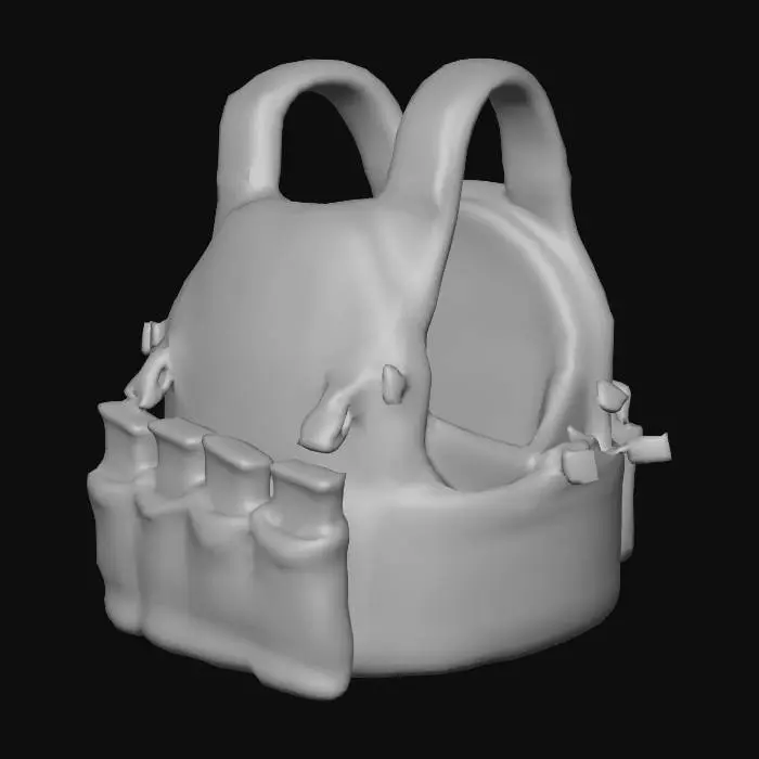 3D model for Tactical Vest with Magazine Pouches
