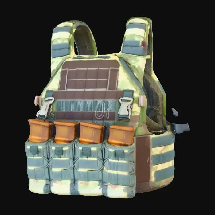 3D model for Tactical Vest with Magazine Pouches