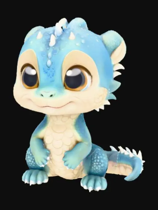 3D model for Baby Blue Dragon