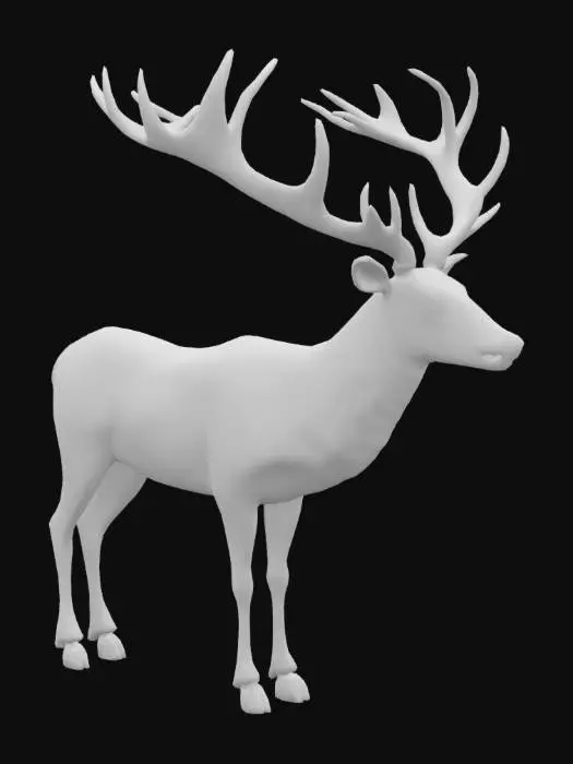 3D model for Large, majestic deer with long antlers 