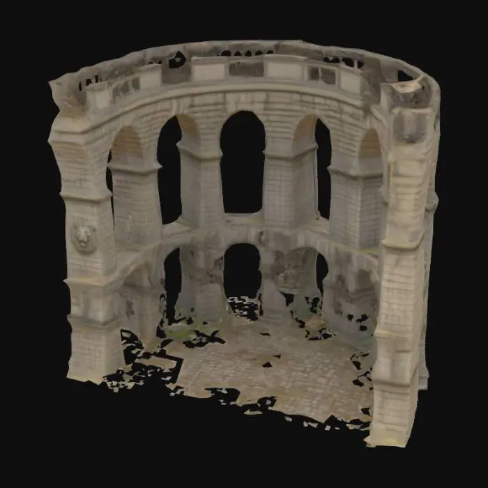 3D model for #arch#, Roman styled Aqueduct with Arches that withstands the test of time. Realistic textures, highly detailed. Decorated with lions.