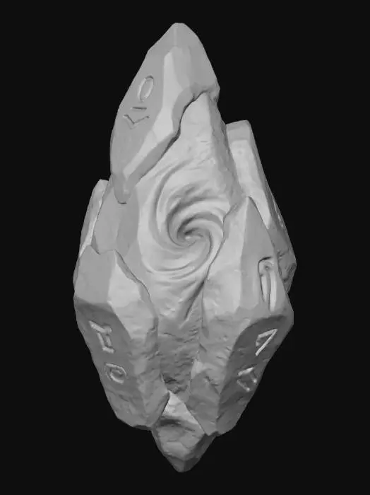 3D model for 生成一个《魔兽世界》里的幽暗之心道具，三维，高精度渲染