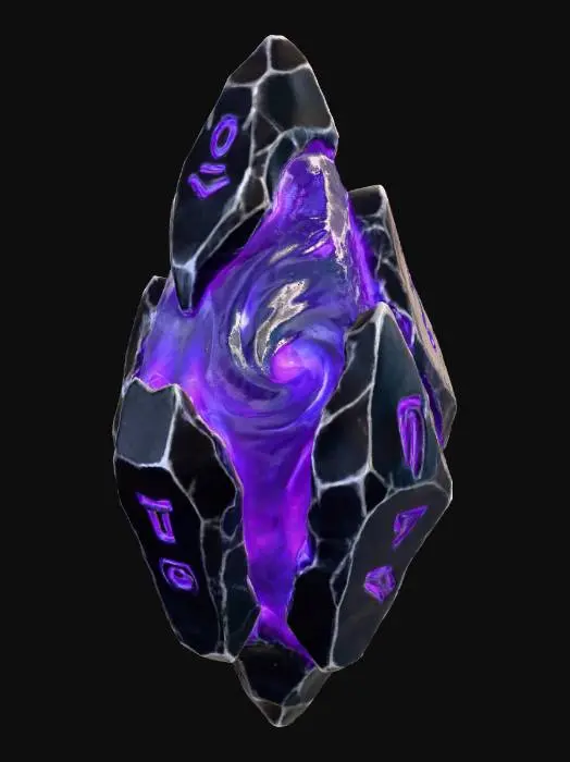 3D model for 生成一个《魔兽世界》里的幽暗之心道具，三维，高精度渲染