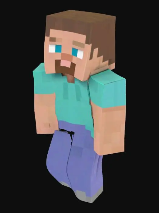 3D model for Create a rigged 3D Minecraft player model compatible with Blender. The model should be blocky and voxel-style, with separate body parts (head, torso, arms, legs), using standard Minecraft proportions. Texture maps should be UV-unwrapped and compatible with standard Minecraft skins (64x64). Output format should be .blend or .obj + .mtl + texture. Optional: Add basic armature rig for posing.
