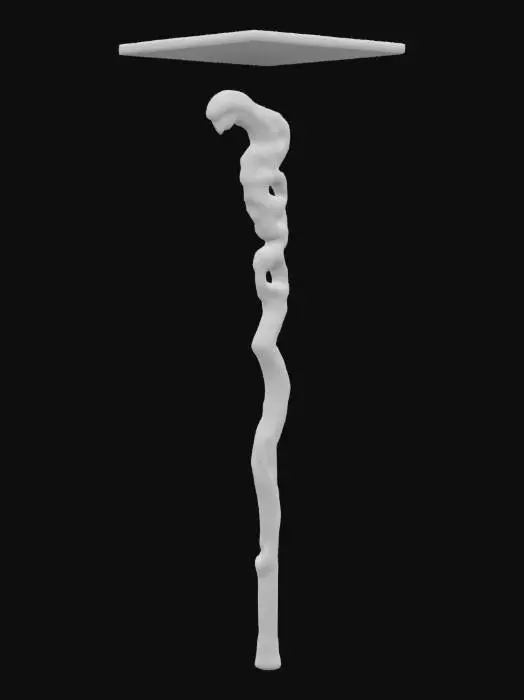 3D model for Carved Walking Stick detailed
