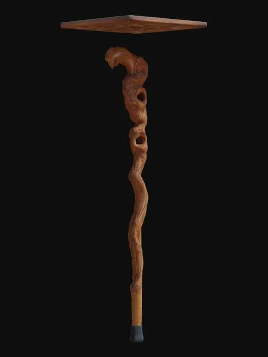 3D model for Carved Walking Stick detailed
