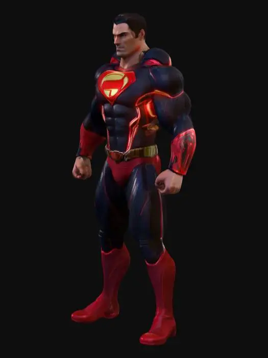 3D model for Superman, muscular body, physically glowing, very realistic and detailed, full body sculpture is lifelike, A-pose, [3D] [game assets] #reality #