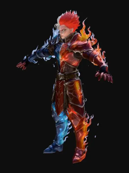 3D model for Elemental Duality Warrior