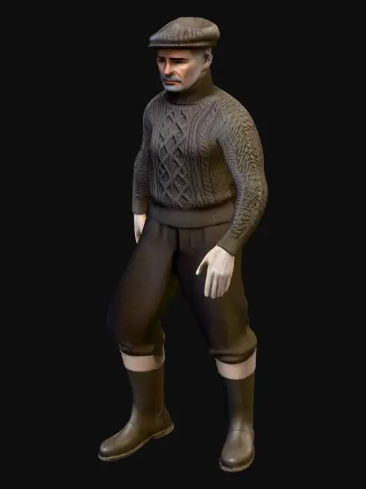 3D model for Fisherman Statue