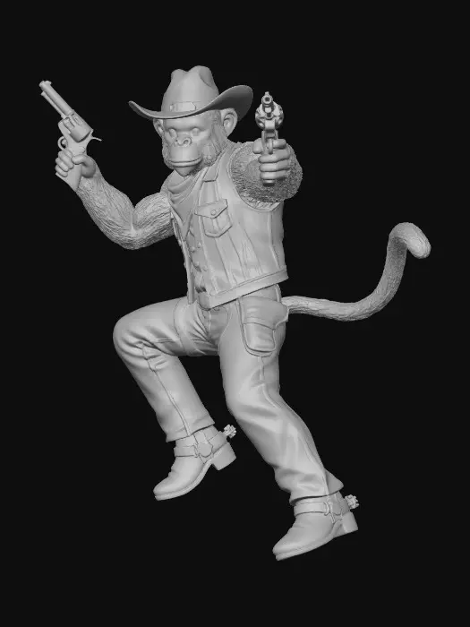 3D model for Gunslinger Monkey