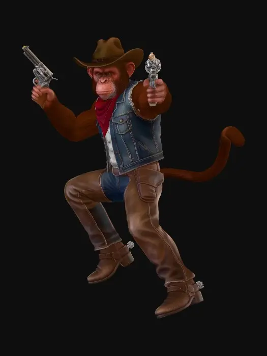 3D model for Gunslinger Monkey