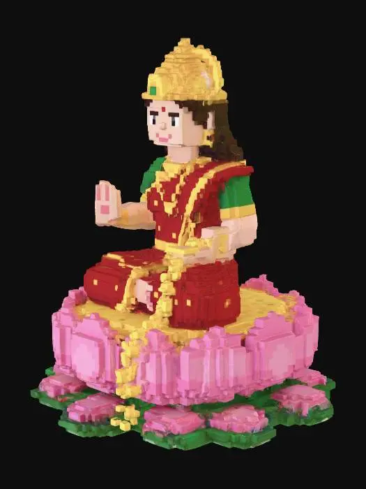 3D model for Lakshmi on a Lotus