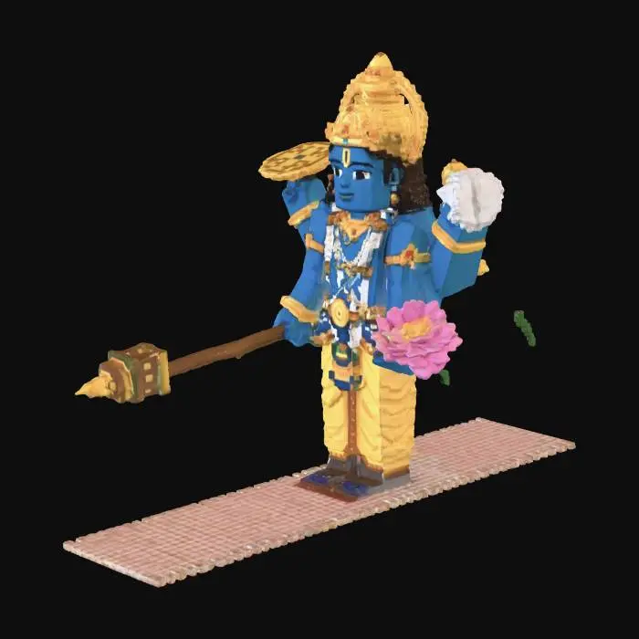 3D model for Blue Deity with Lotus and Disk
