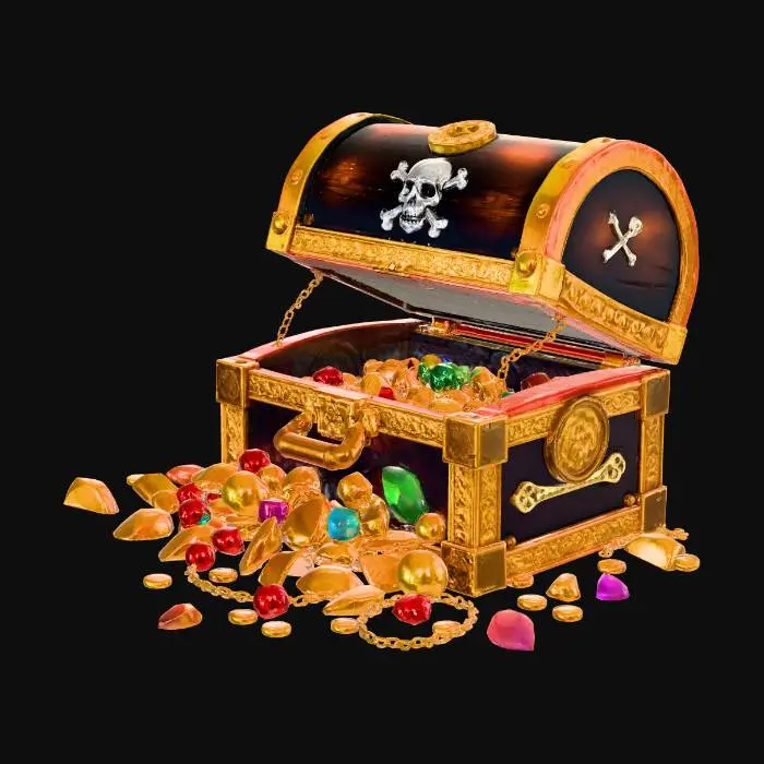 3D model for Treasure chest with jewels