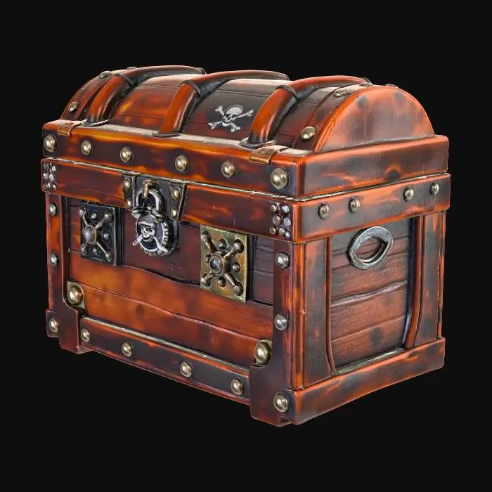 3D model for closed treasure chest