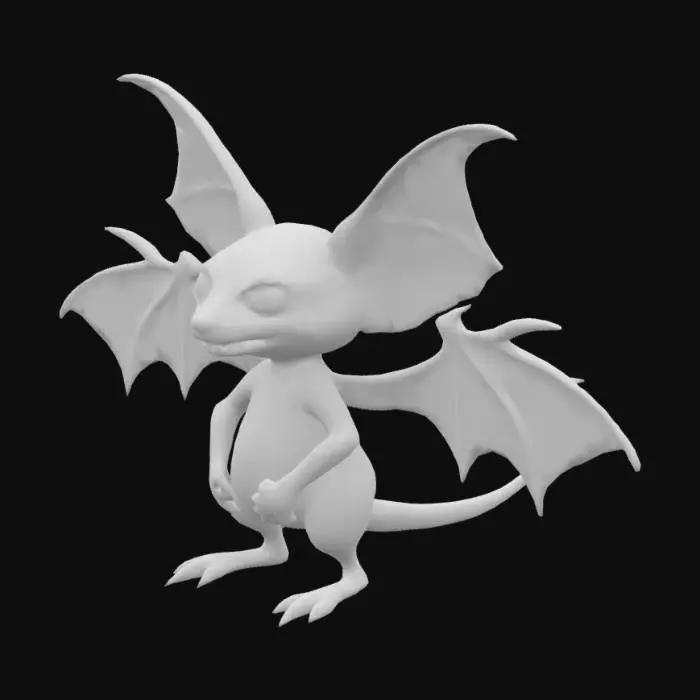 3D model for walking bat with arms and legs and bat face
