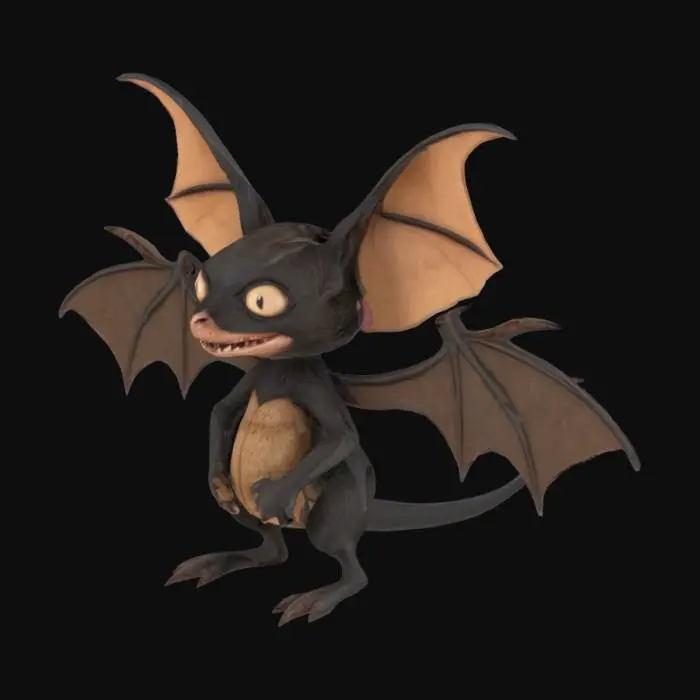 3D model for walking bat with arms and legs and bat face