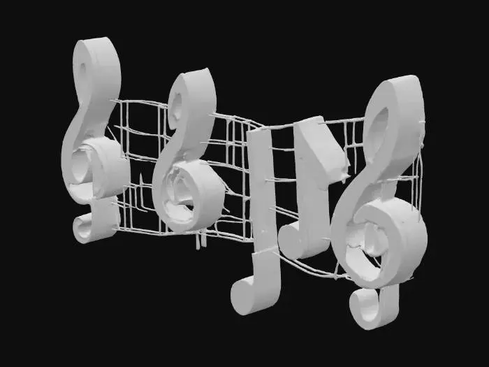 3D model for Solid Music notes 
