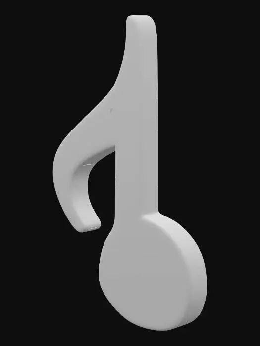 3D model for 3d Music note flattened