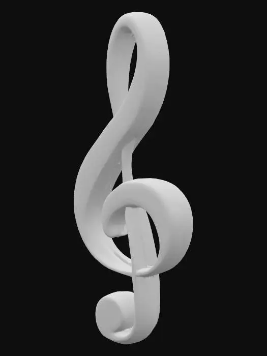 3D model for 3d Music note flattened