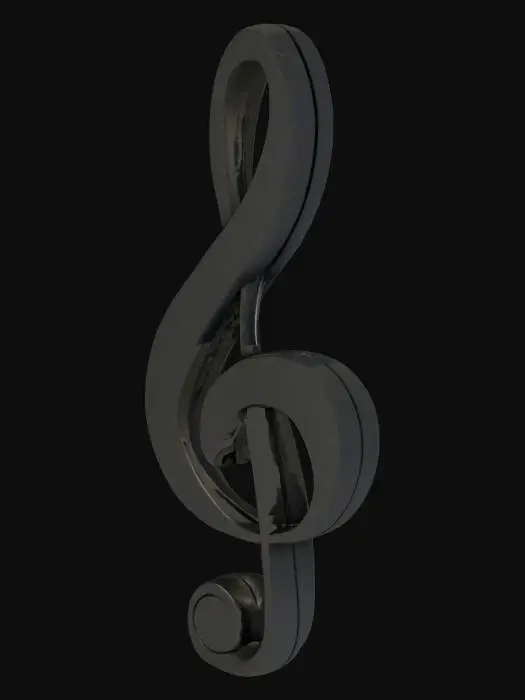 3D model for 3d Music note flattened