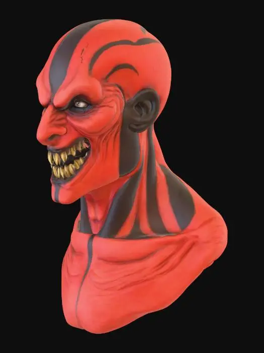 3D model for a human face mask representing the sin of wrath
