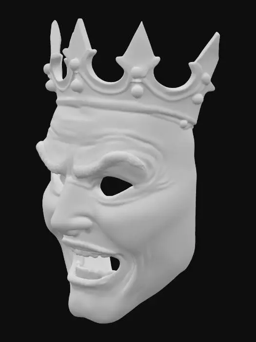 3D model for a human face mask representing the sin of pride


