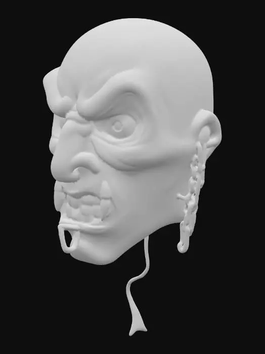 3D model for a human face mask representing the sin of envy

